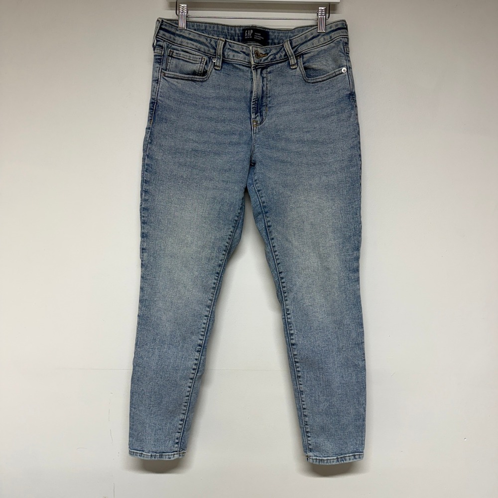 Gap Denim Universal Skinny Jeans Womens Size 14/32R Light Wash Stretch Blue